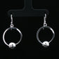Silver Orbit Ball Drop Earrings