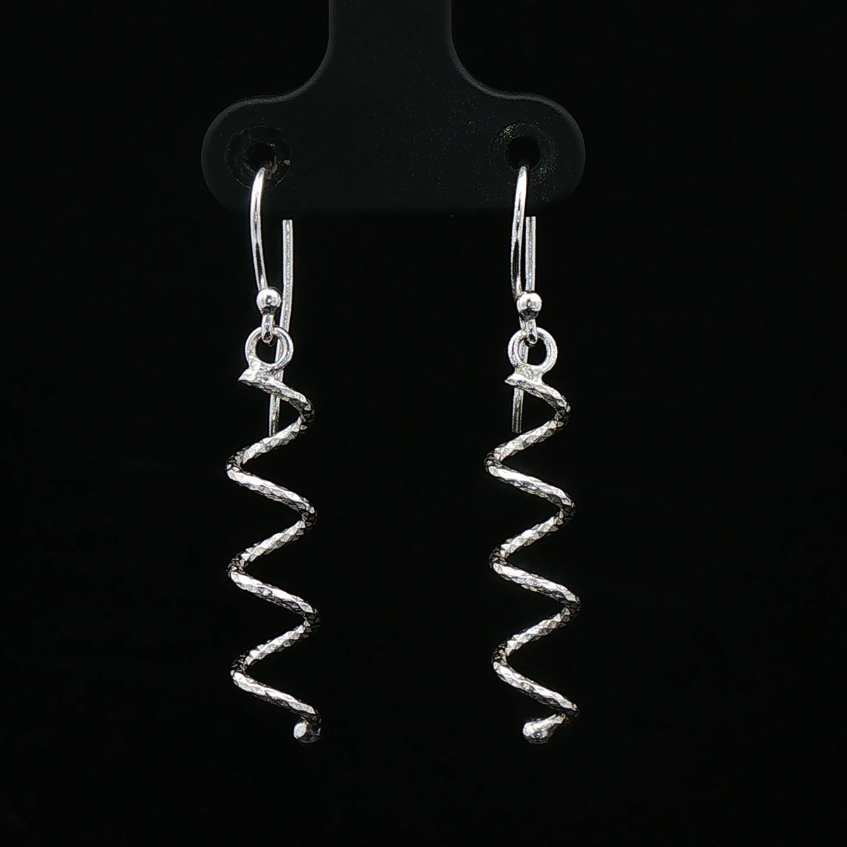 Silver Spiral Drop Earrings