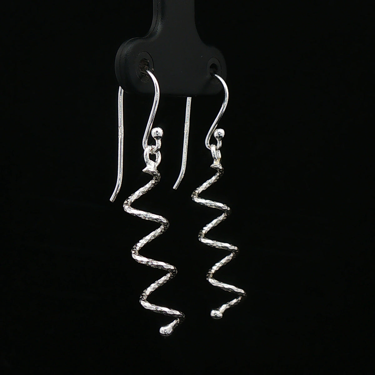 Silver Spiral Drop Earrings