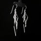 Silver Geometric Diamond Drop Earrings
