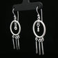 Silver Luna Circle Drop Earrings