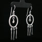 Silver Luna Circle Drop Earrings