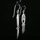 Silver Luna Circle Drop Earrings