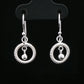 Silver Ripple Circle Drop Earrings
