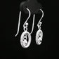 Silver Ripple Circle Drop Earrings