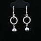 Silver Textured Circle Drop Earrings