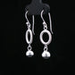 Silver Textured Circle Drop Earrings