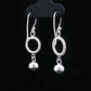 Silver Textured Circle Drop Earrings