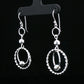 Silver Double Circle Drop Earrings