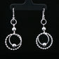 Silver Double Circle Drop Earrings