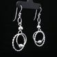 Silver Double Circle Drop Earrings
