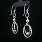Silver Double Circle Drop Earrings