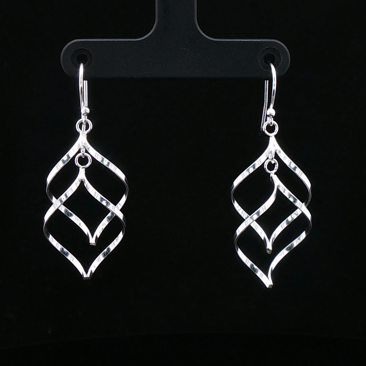 Silver Flow Drop Earrings
