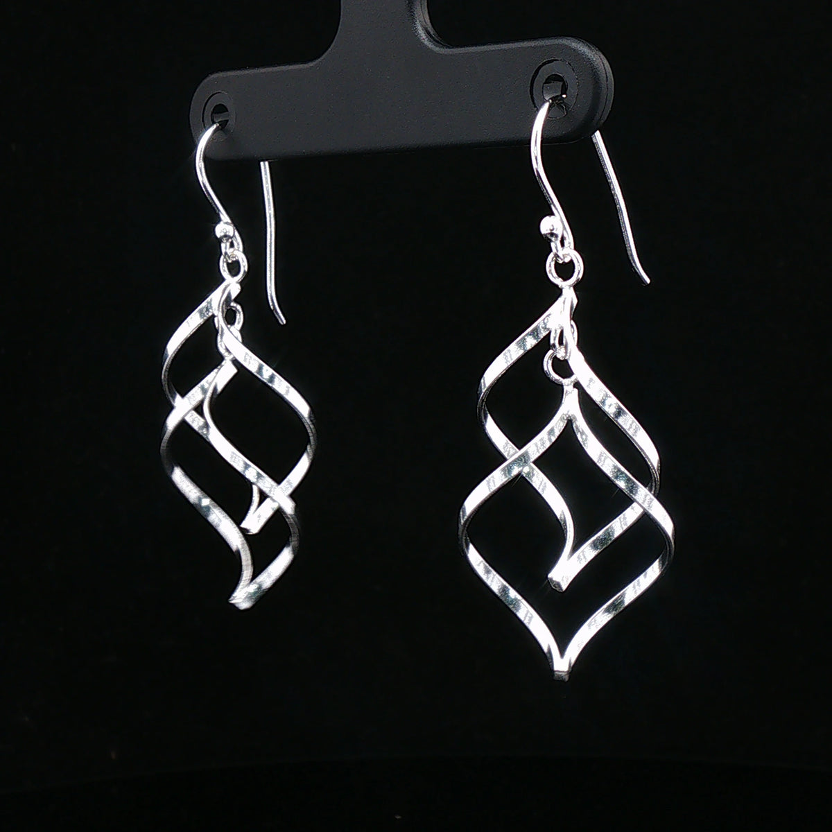 Silver Flow Drop Earrings