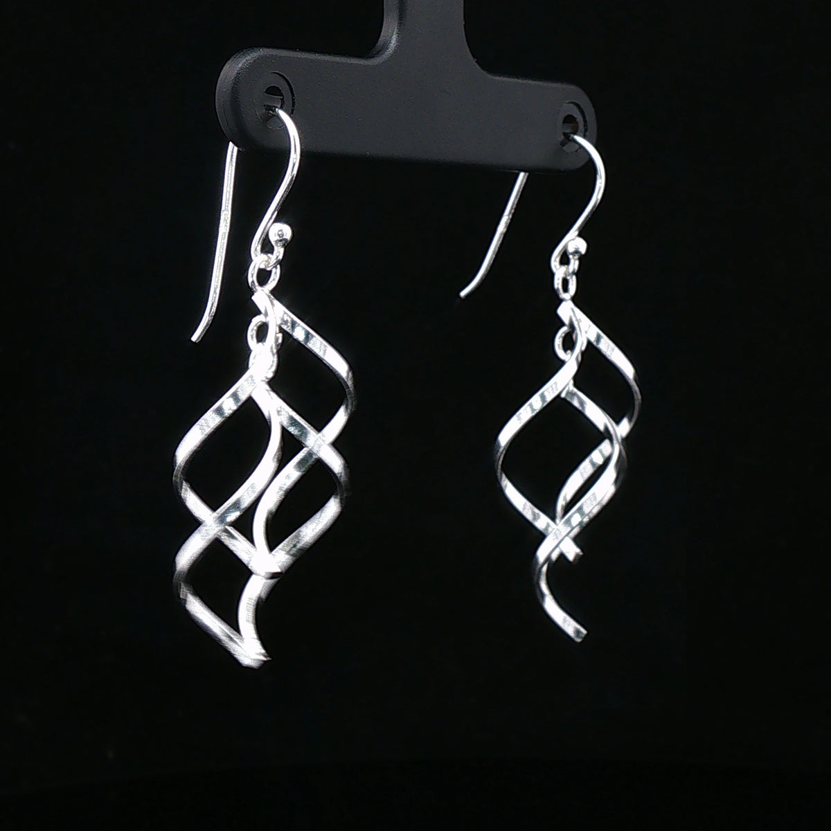 Silver Flow Drop Earrings