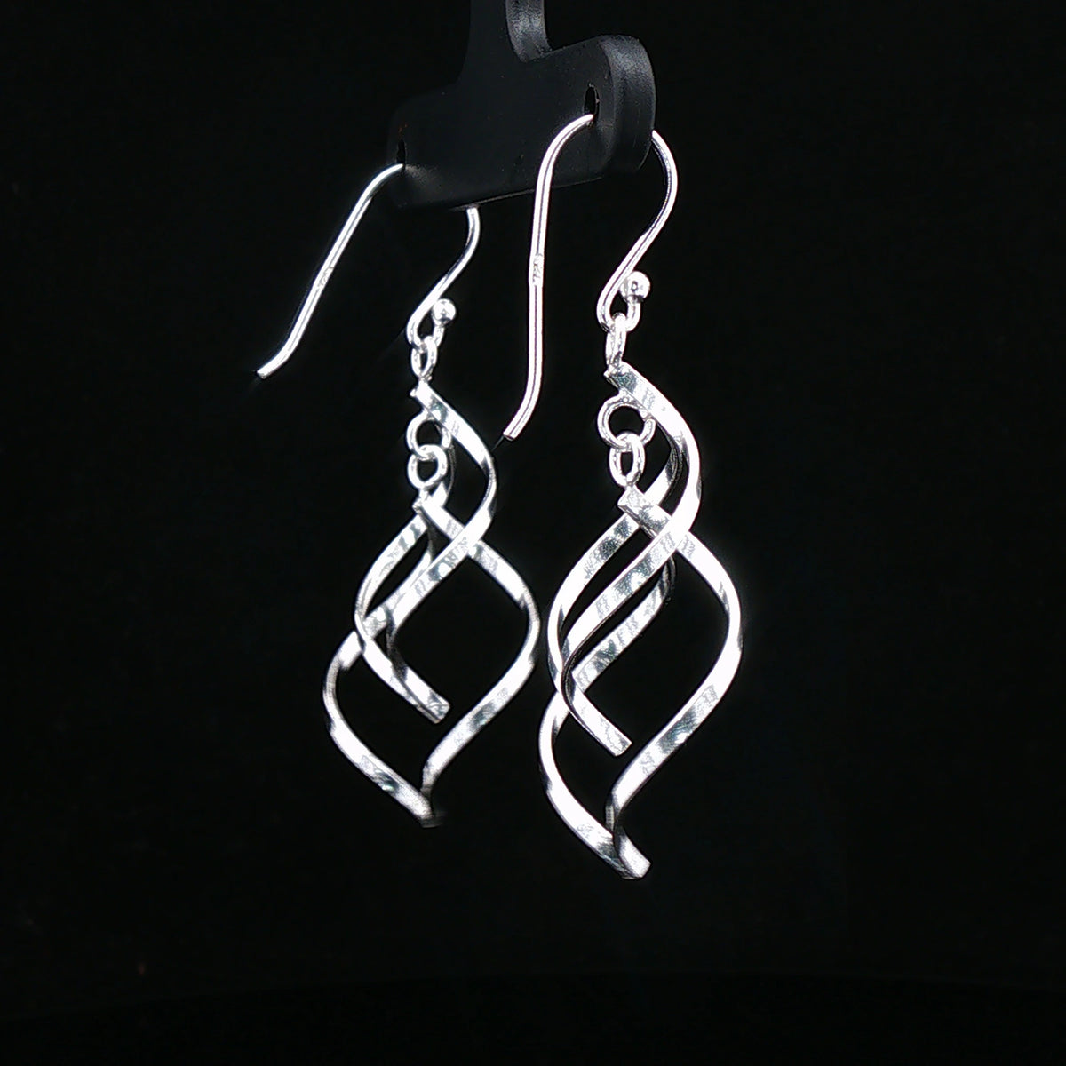 Silver Flow Drop Earrings