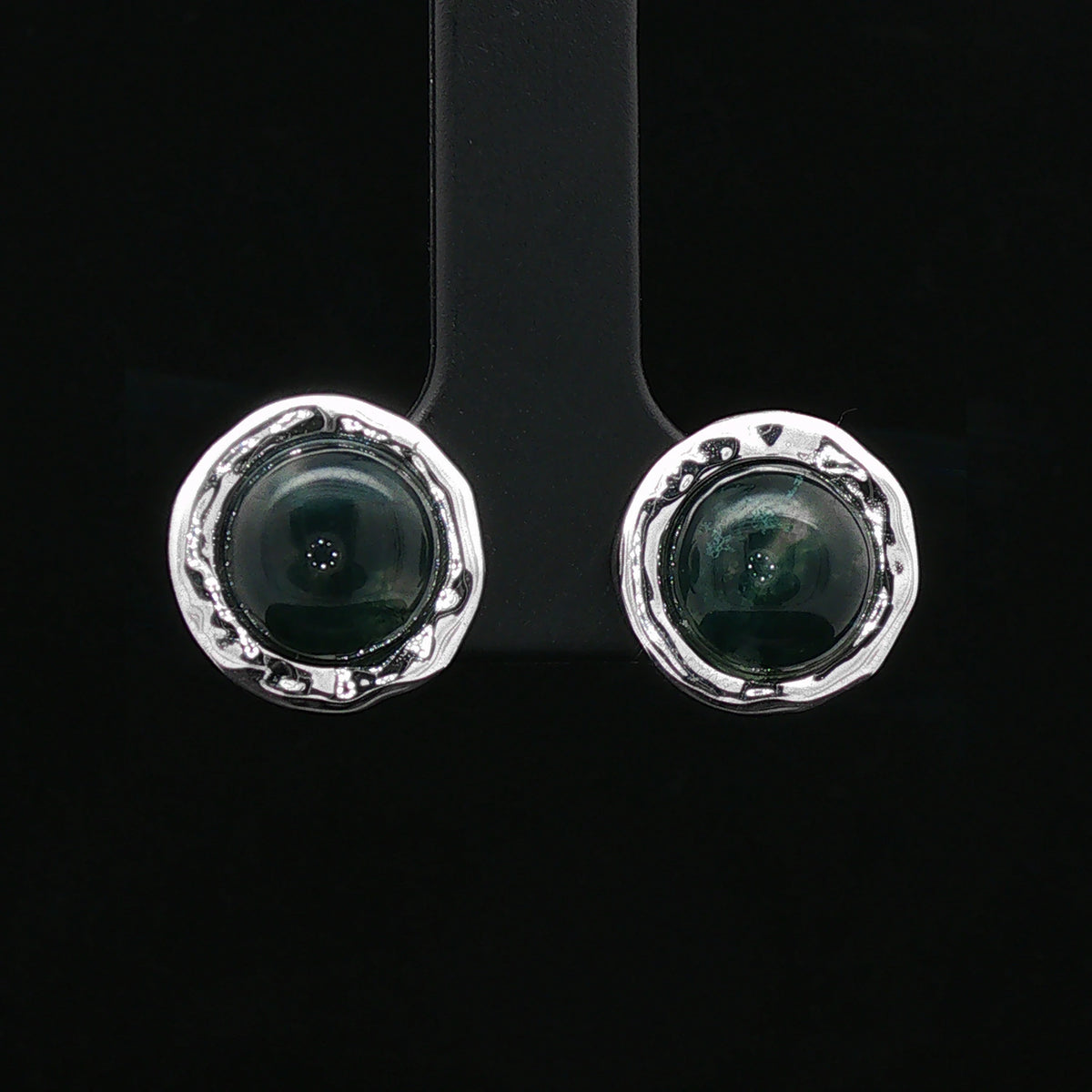 Moss Green Silver Pendant &amp; Earring Combo