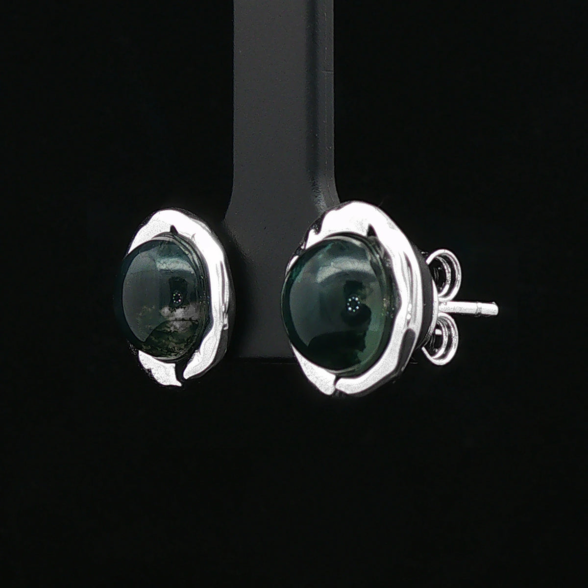 Moss Green Silver Pendant &amp; Earring Combo