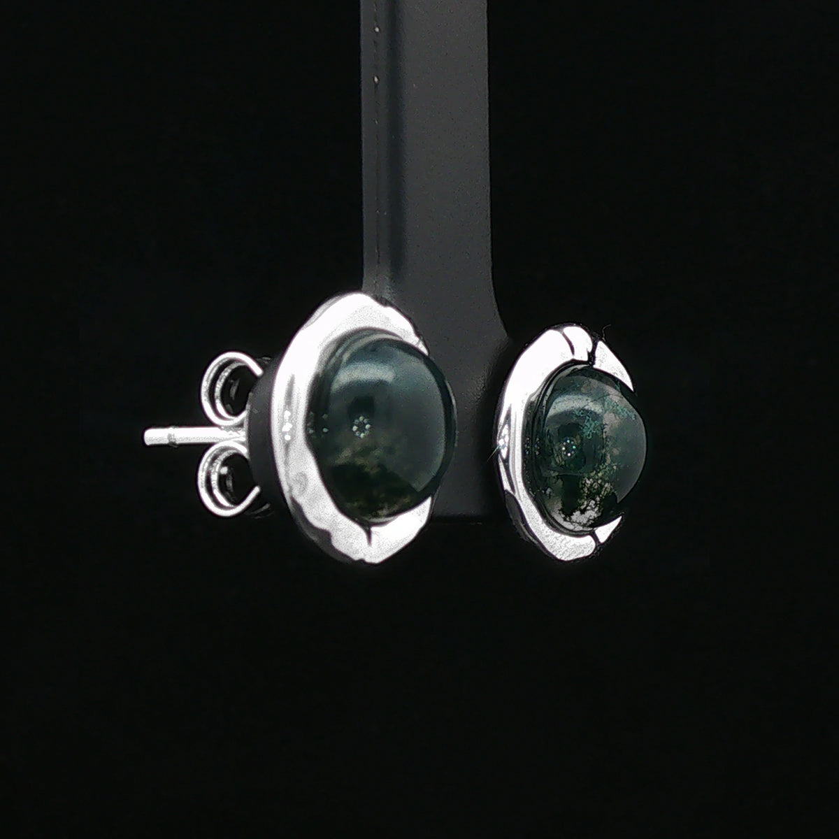Moss Green Silver Pendant &amp; Earring Combo