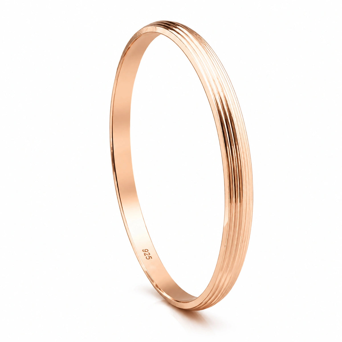 The Alencia Urban Grooved Rose Gold Bangle