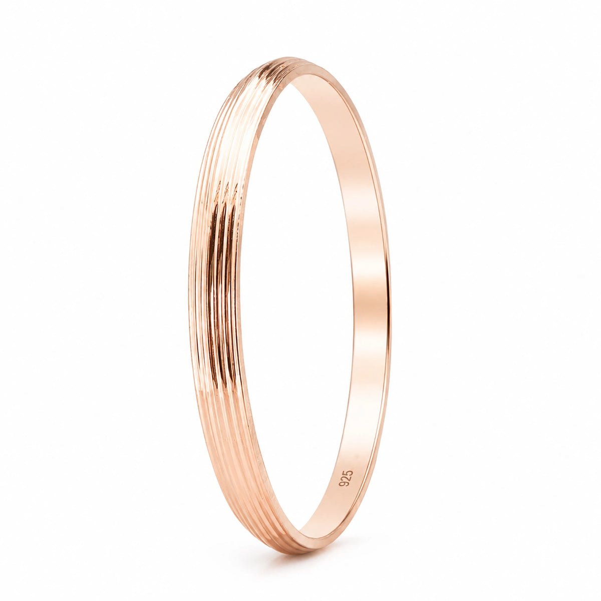The Alencia Urban Grooved Rose Gold Bangle