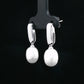 Oval Pearl Drop Earrings