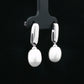 Oval Pearl Drop Earrings
