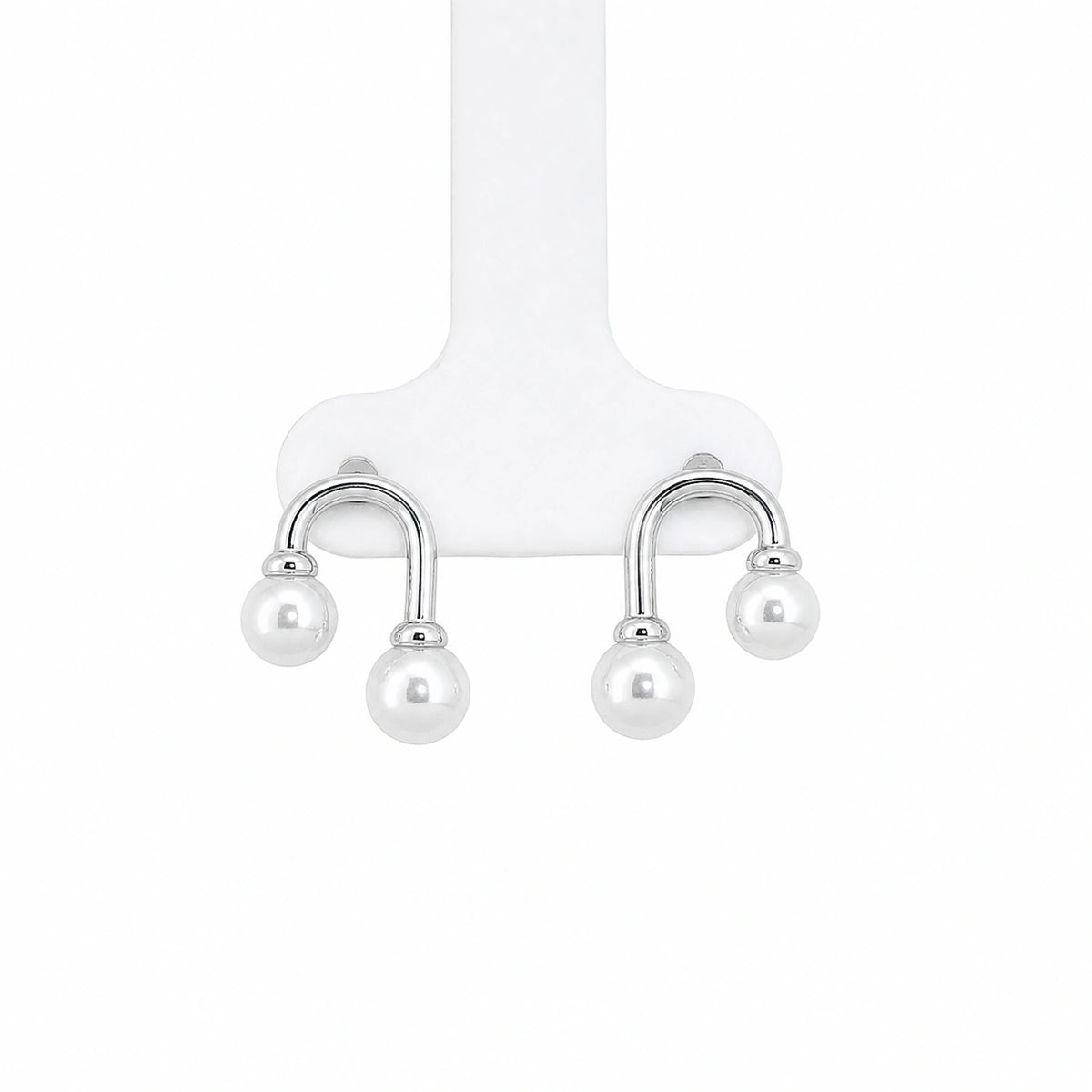 Pearl Arc Stud Earrings