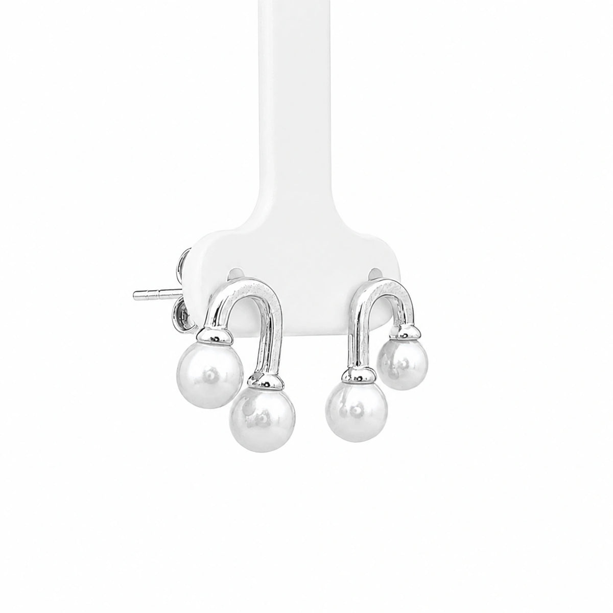Pearl Arc Stud Earrings