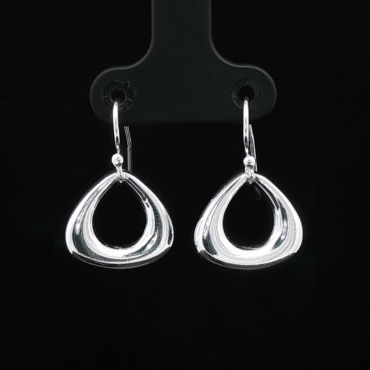 Silver Teardrop Hook Earrings