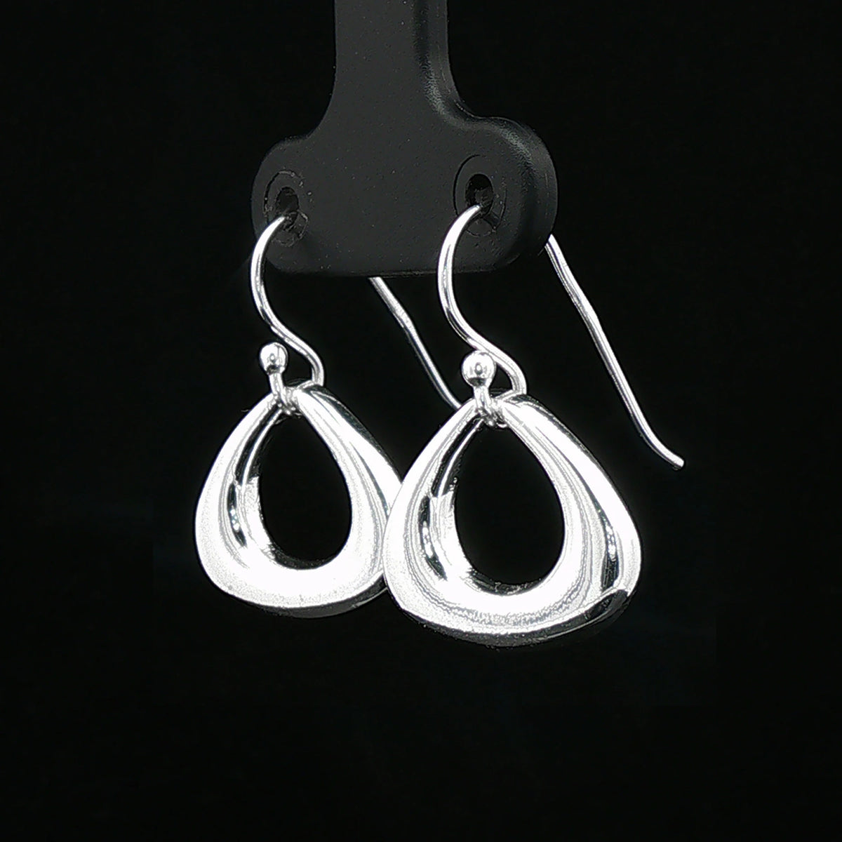 Silver Teardrop Hook Earrings