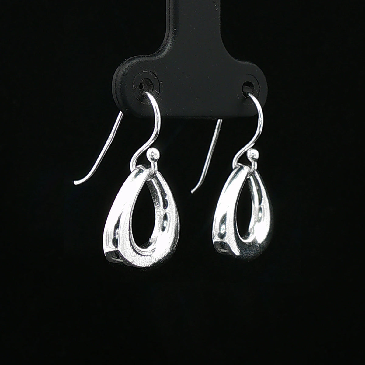 Silver Teardrop Hook Earrings