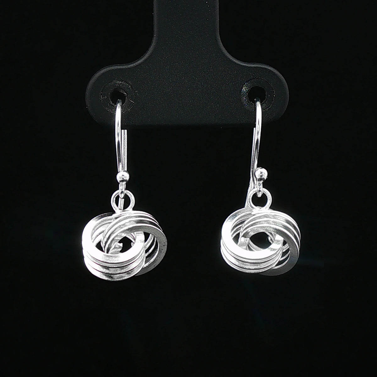 Silver Infinity Knot Drop Earrings