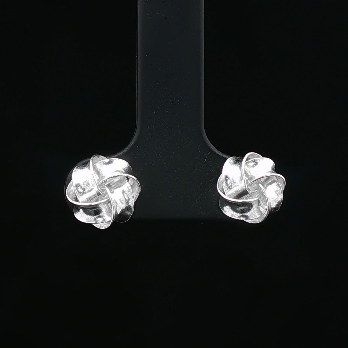 Silver Love Knot Stud Earrings