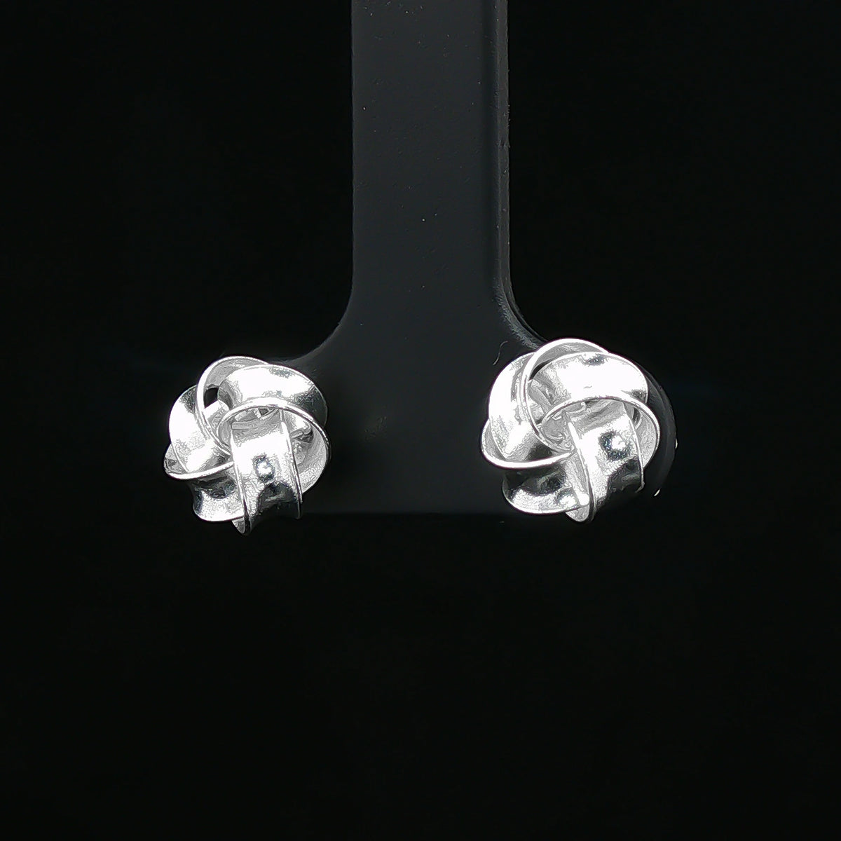 Silver Love Knot Stud Earrings