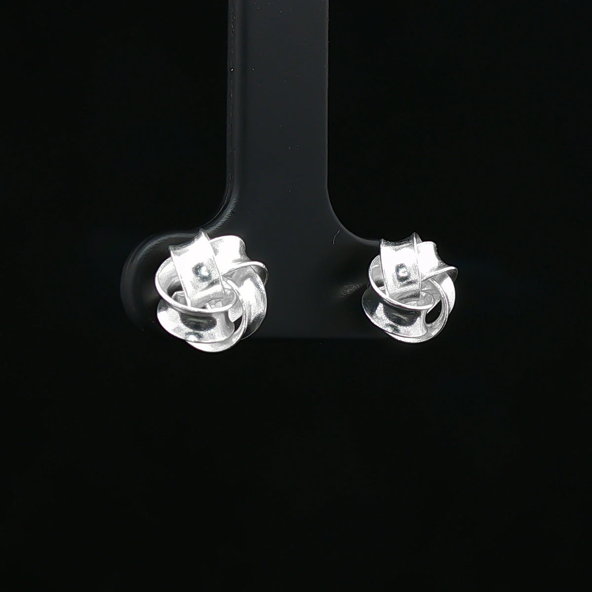 Silver Love Knot Stud Earrings