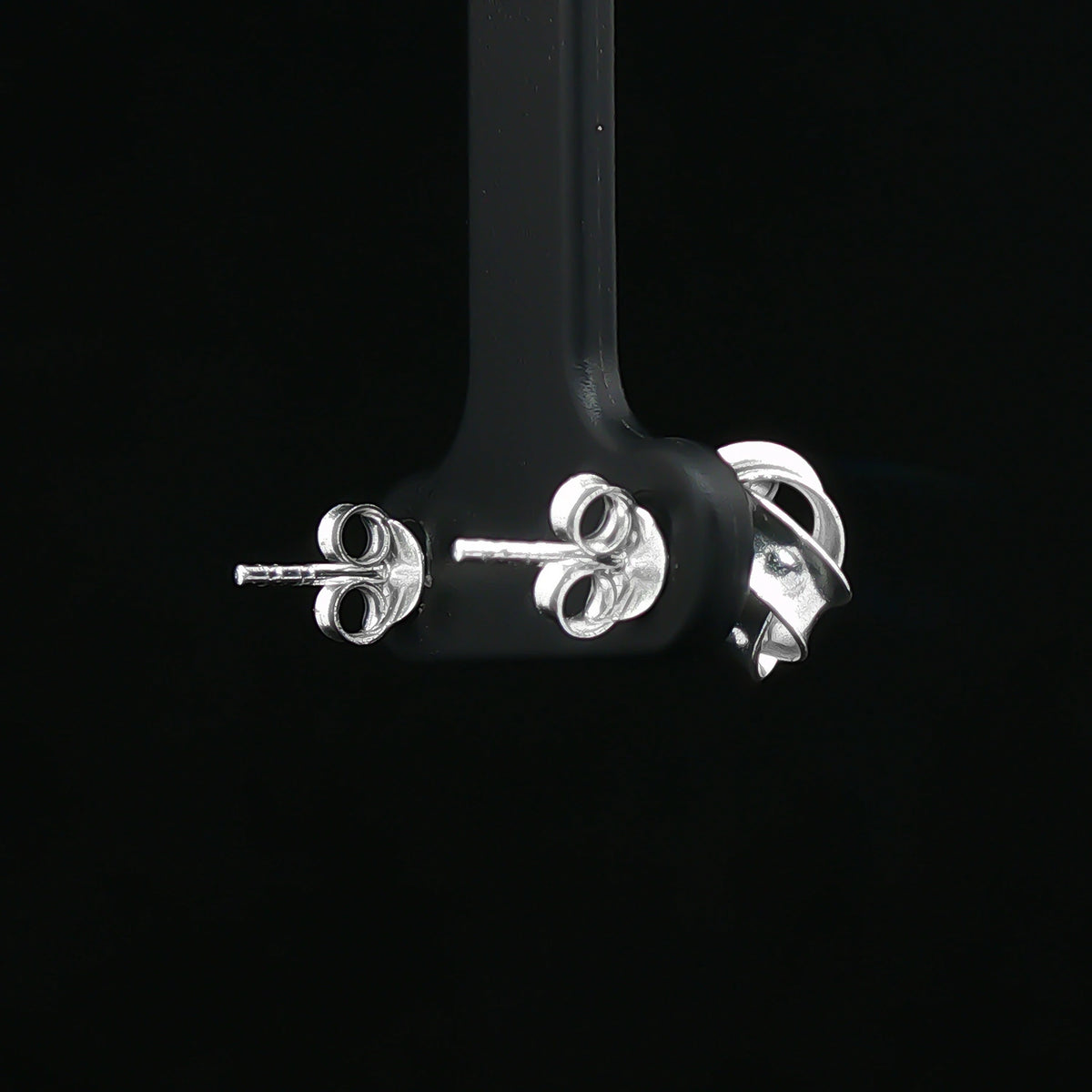 Silver Love Knot Stud Earrings