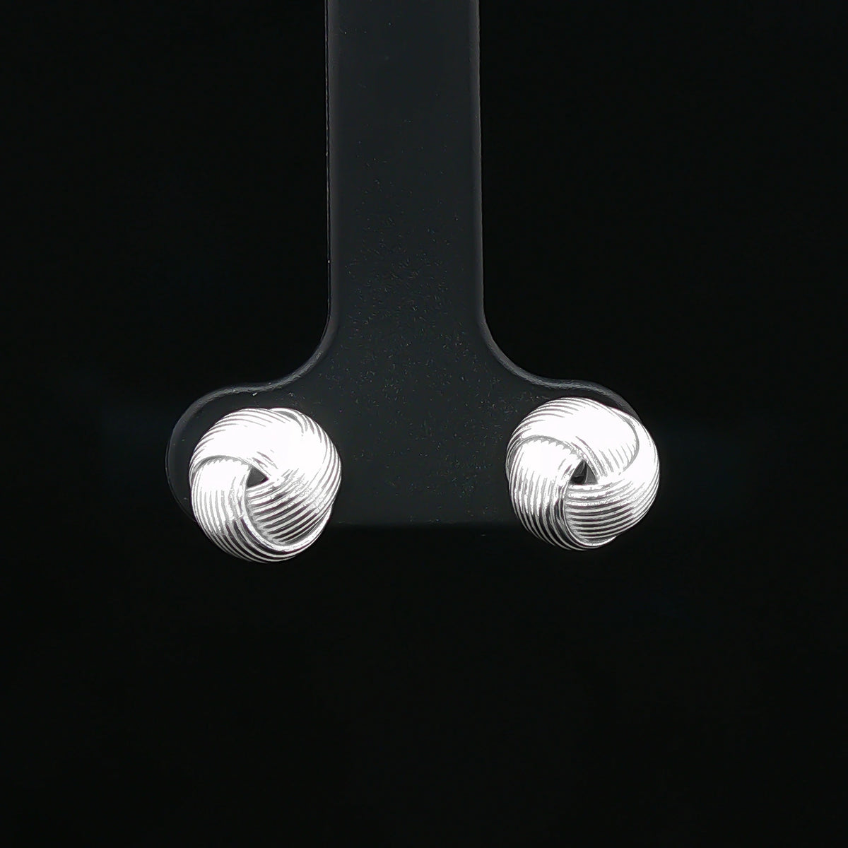 Silver Knot Stud Earrings