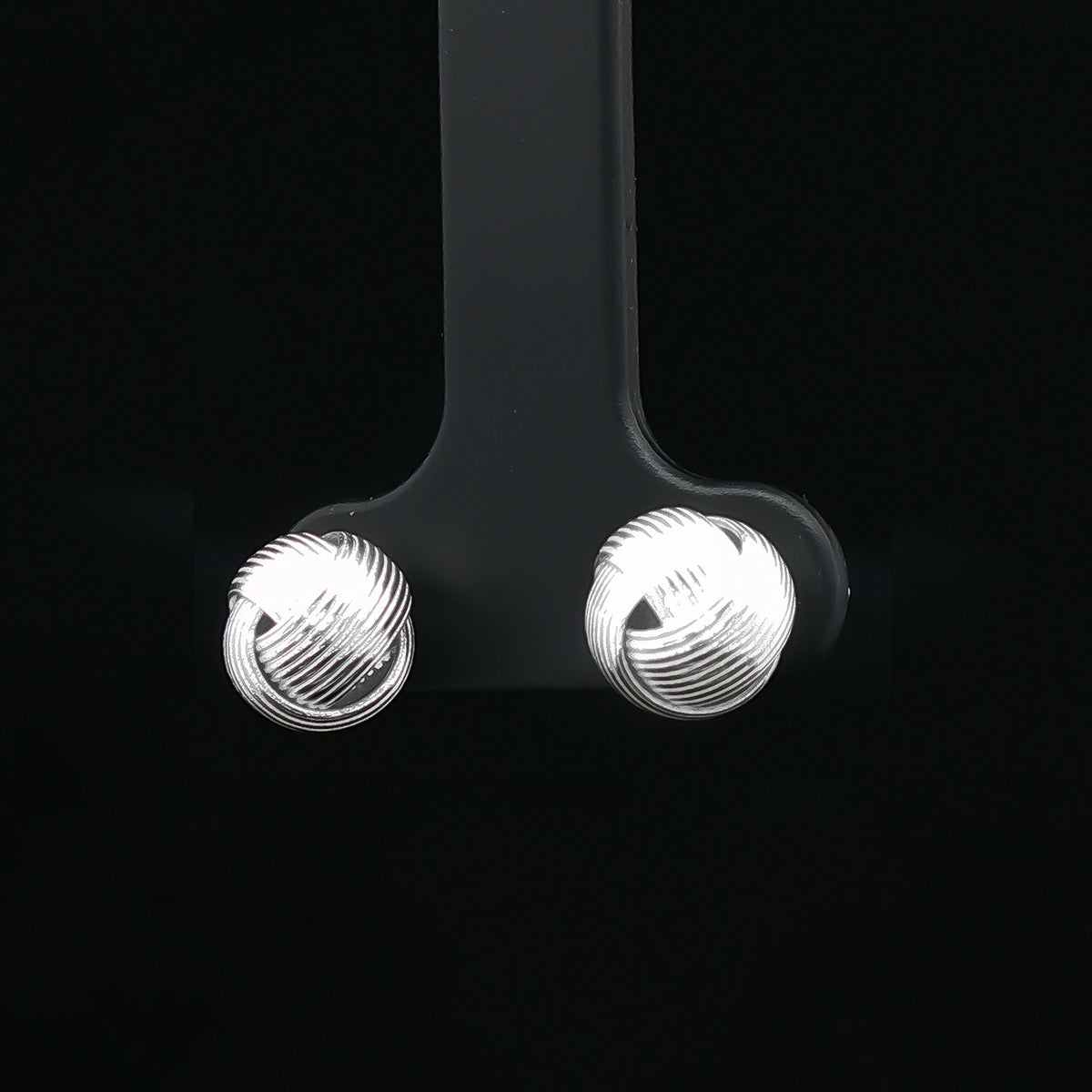 Silver Knot Stud Earrings