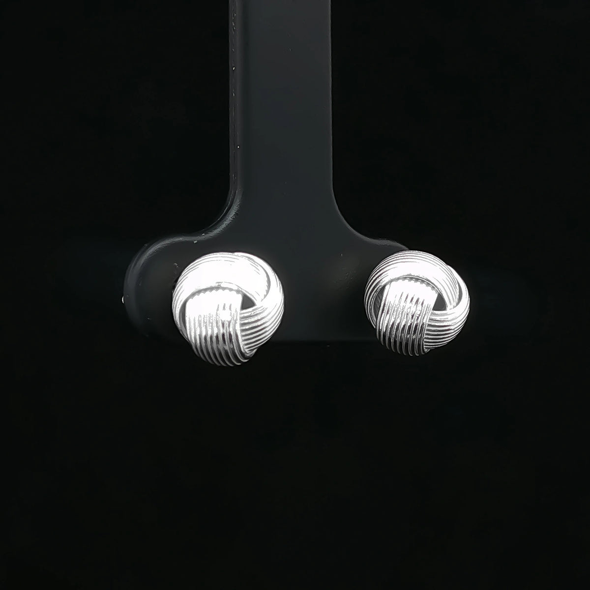 Silver Knot Stud Earrings