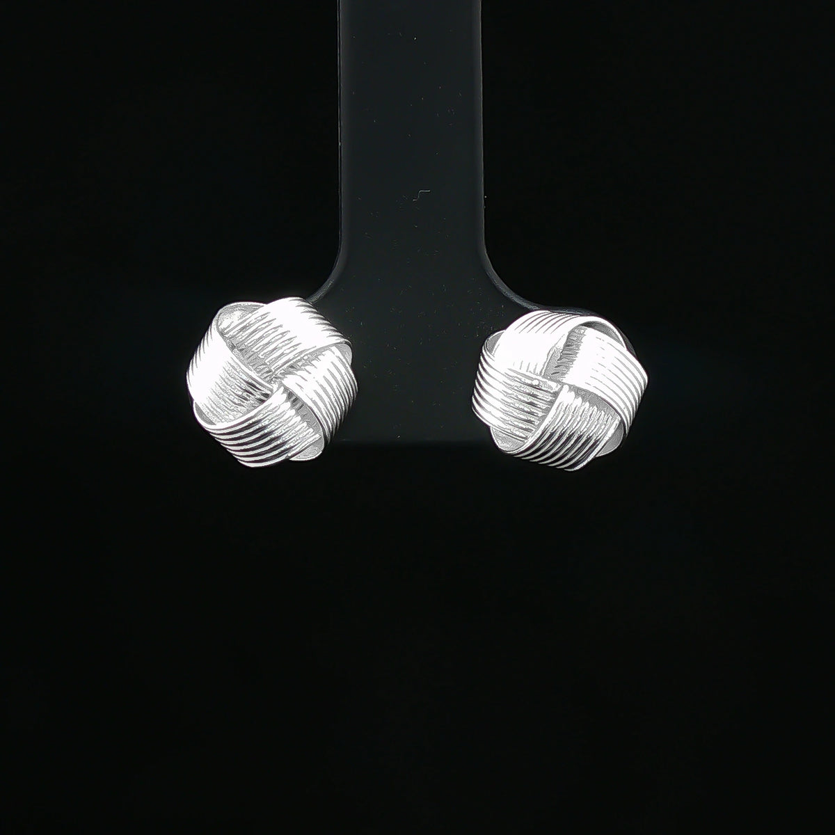 Silver Knot Stud Earrings