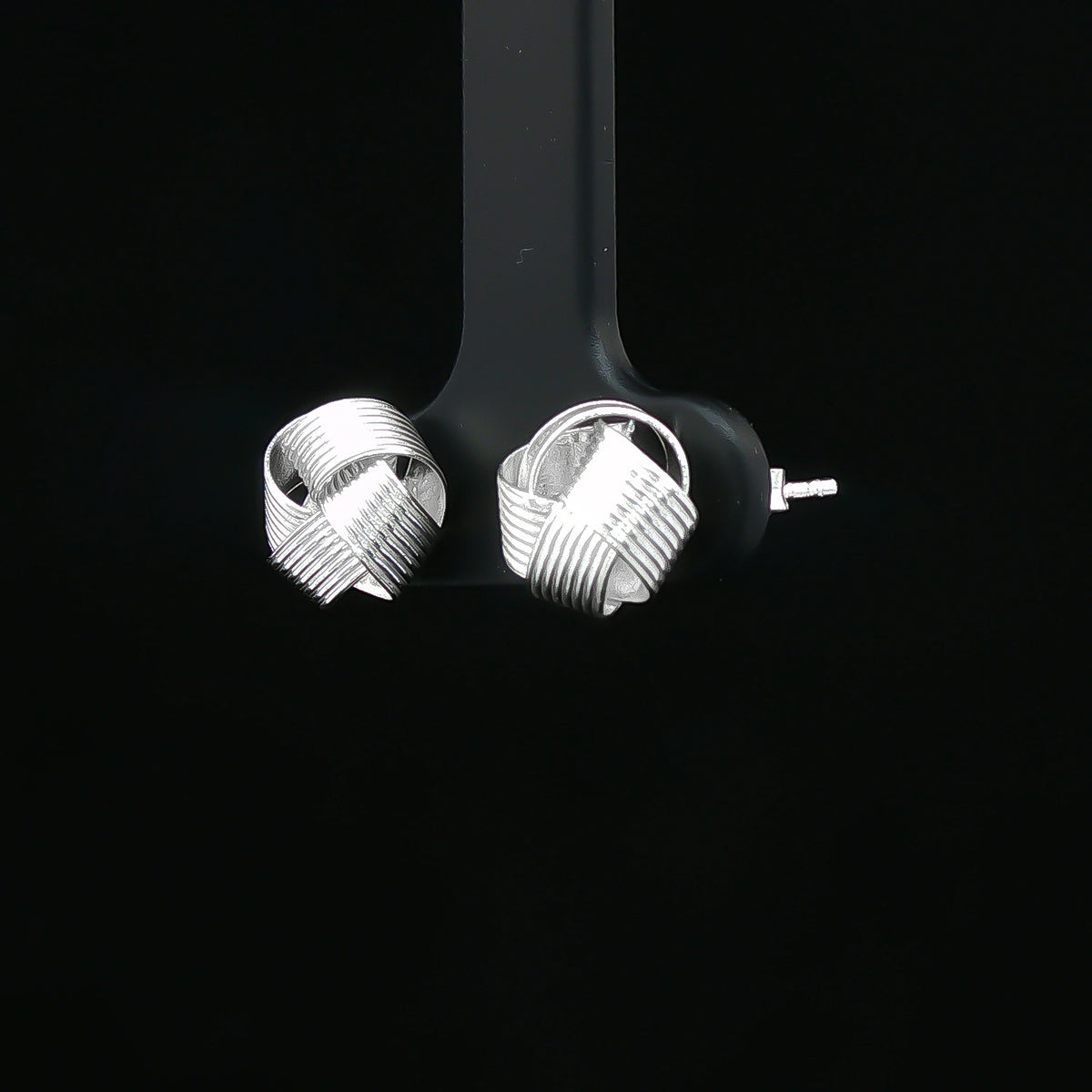 Silver Knot Stud Earrings