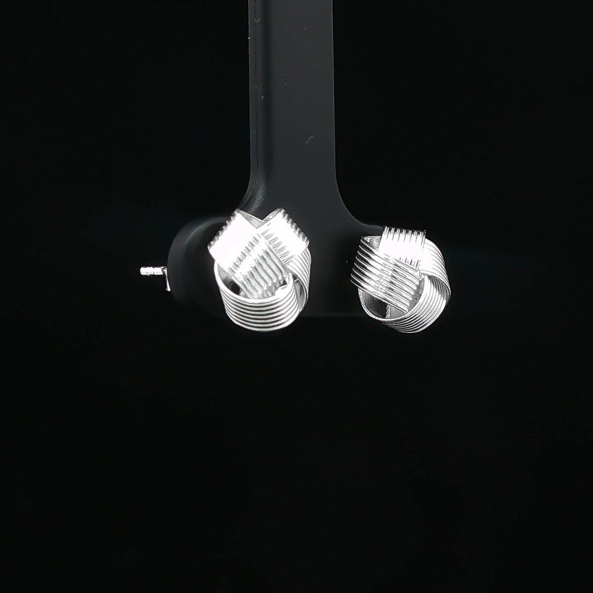Silver Knot Stud Earrings