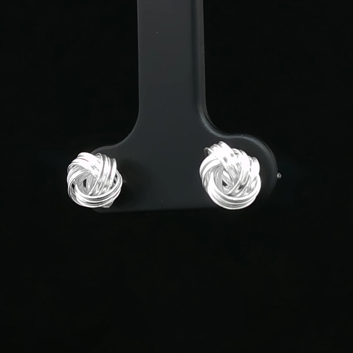 Silver Knot Stud Earrings