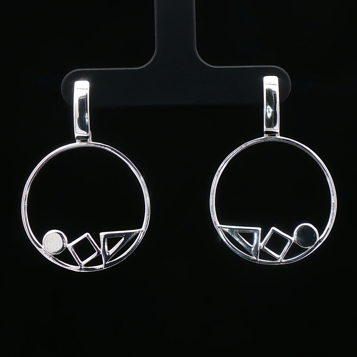 Geometric Circle Drop Earrings
