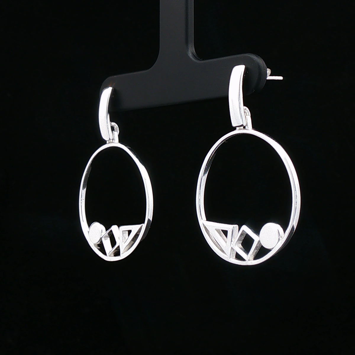 Geometric Circle Drop Earrings