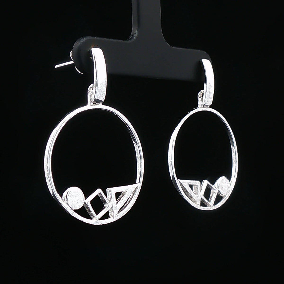 Geometric Circle Drop Earrings