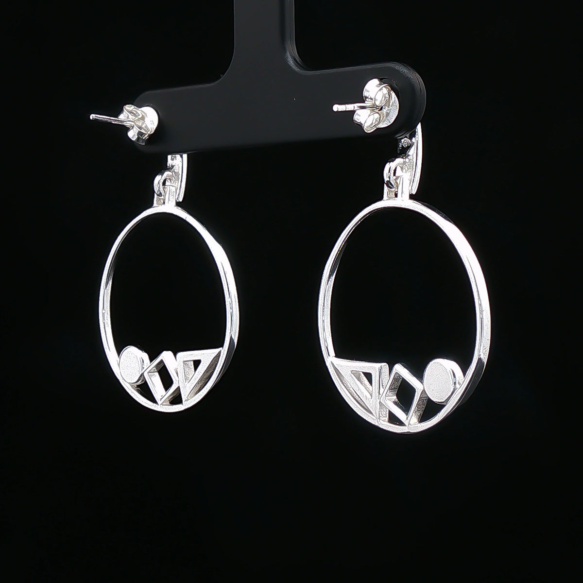 Geometric Circle Drop Earrings