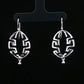 Silver Geometric Maze Drop Earrings