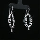 Silver Geometric Maze Drop Earrings